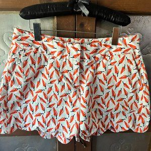 Crown & Ivy Scalloped Shorts | Chili Pepper Design | women's Size 2